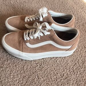Vans Tan and White Casual Sneakers